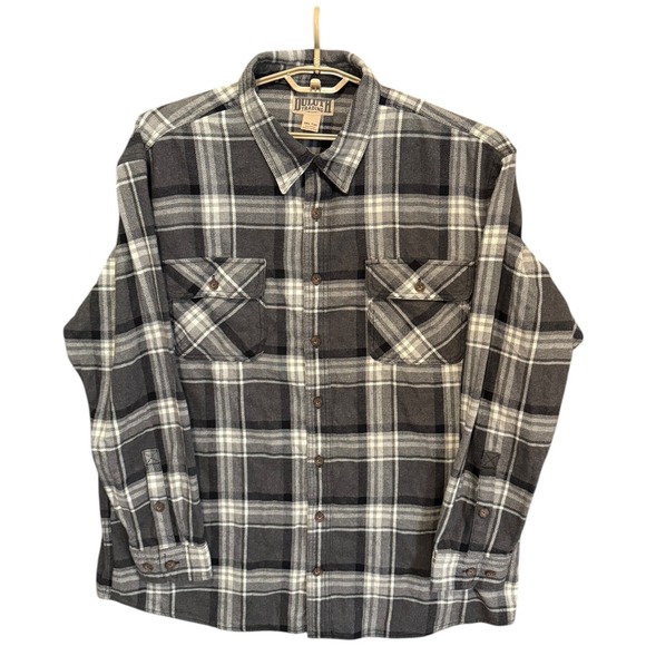 Duluth Trading Co Other - Duluth Trading Co Burlyweight Free Swingin'‎ Flannel Shirt XXL Tall Gray Plaid